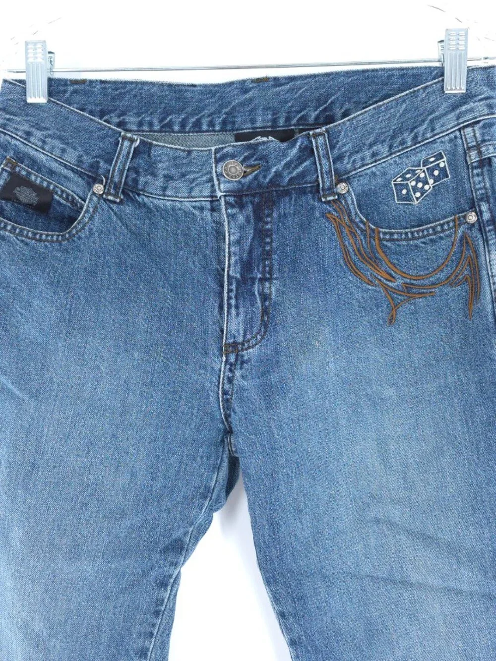 Harley-Davidson Women Jean 100% Cotton Mid Rise Color Blue Size 10(30x30)
